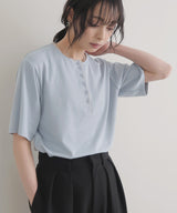 バイカラーヘンリーネックＴシャツ