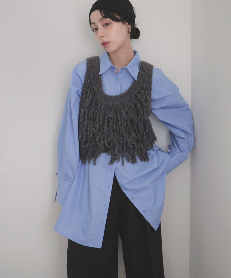 袖リボンチュニックシャツ