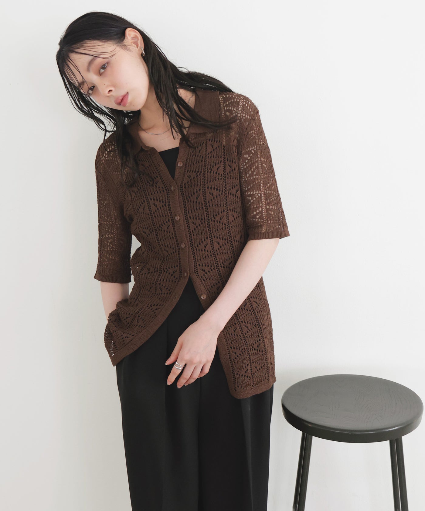 【Reigning Champ】リネン混紡・メッシュニット・半袖シャツ improves｜リネン混 半袖 オープンカラーシャツ | Rakuten