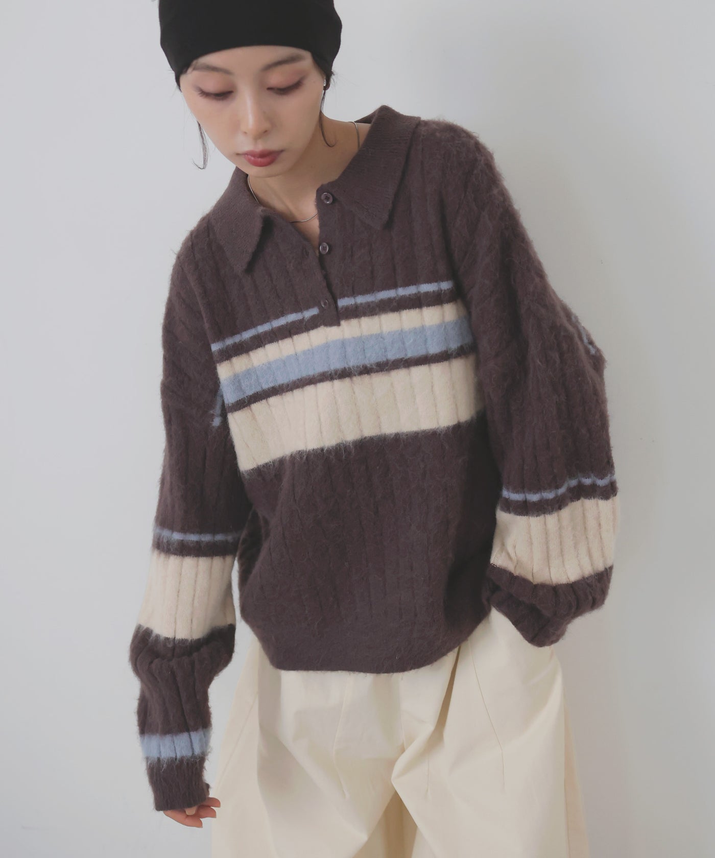 12月下旬予約商品】マルチボーダーポロニット – LIAN