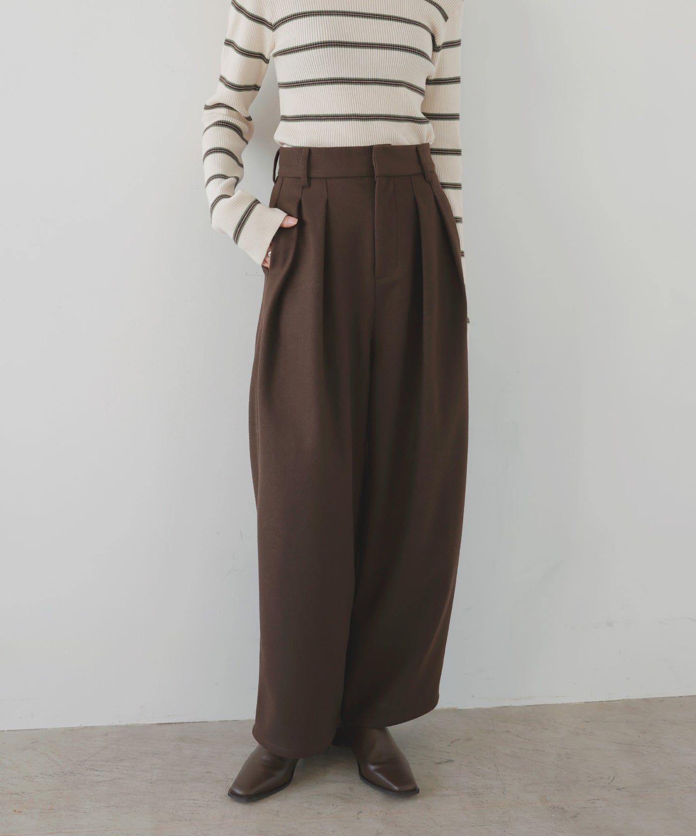 fosie 2点SET ウールライクビスチェ ウールライクタックワイド