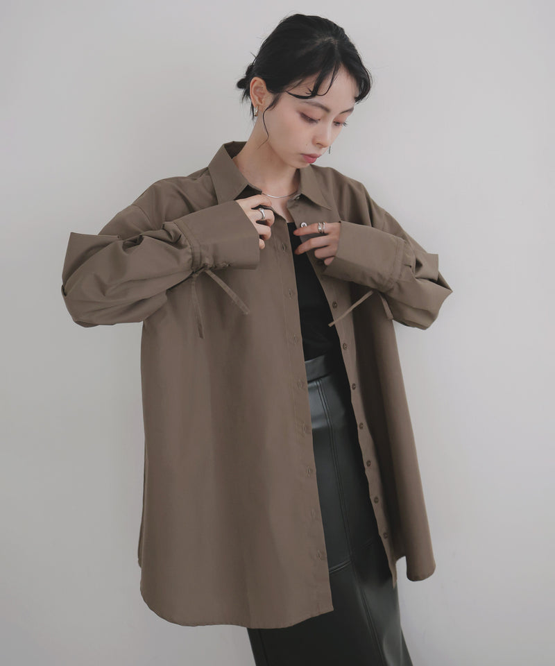 袖リボンチュニックシャツ