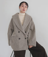 \\10月10日発売//ショールカラーカールシャギーコート