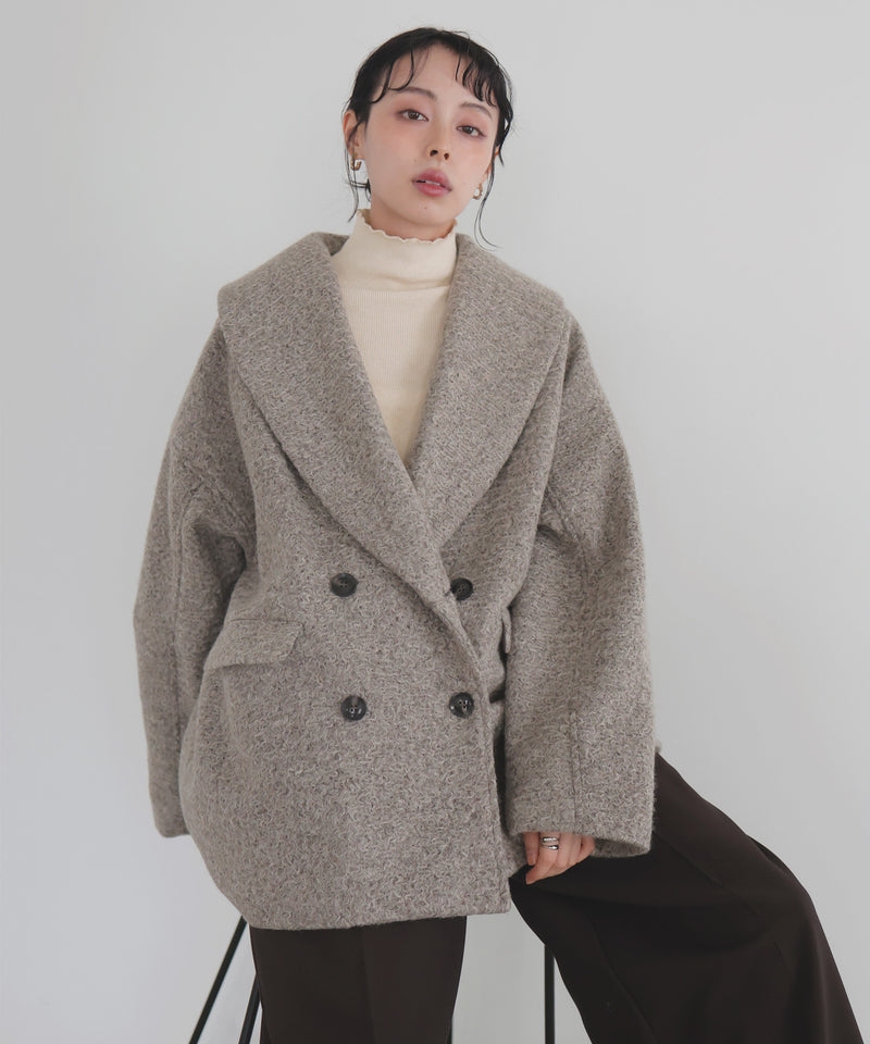 \\10月10日発売//ショールカラーカールシャギーコート