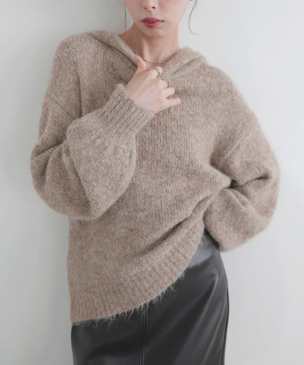 フーディーニットプルオーバー