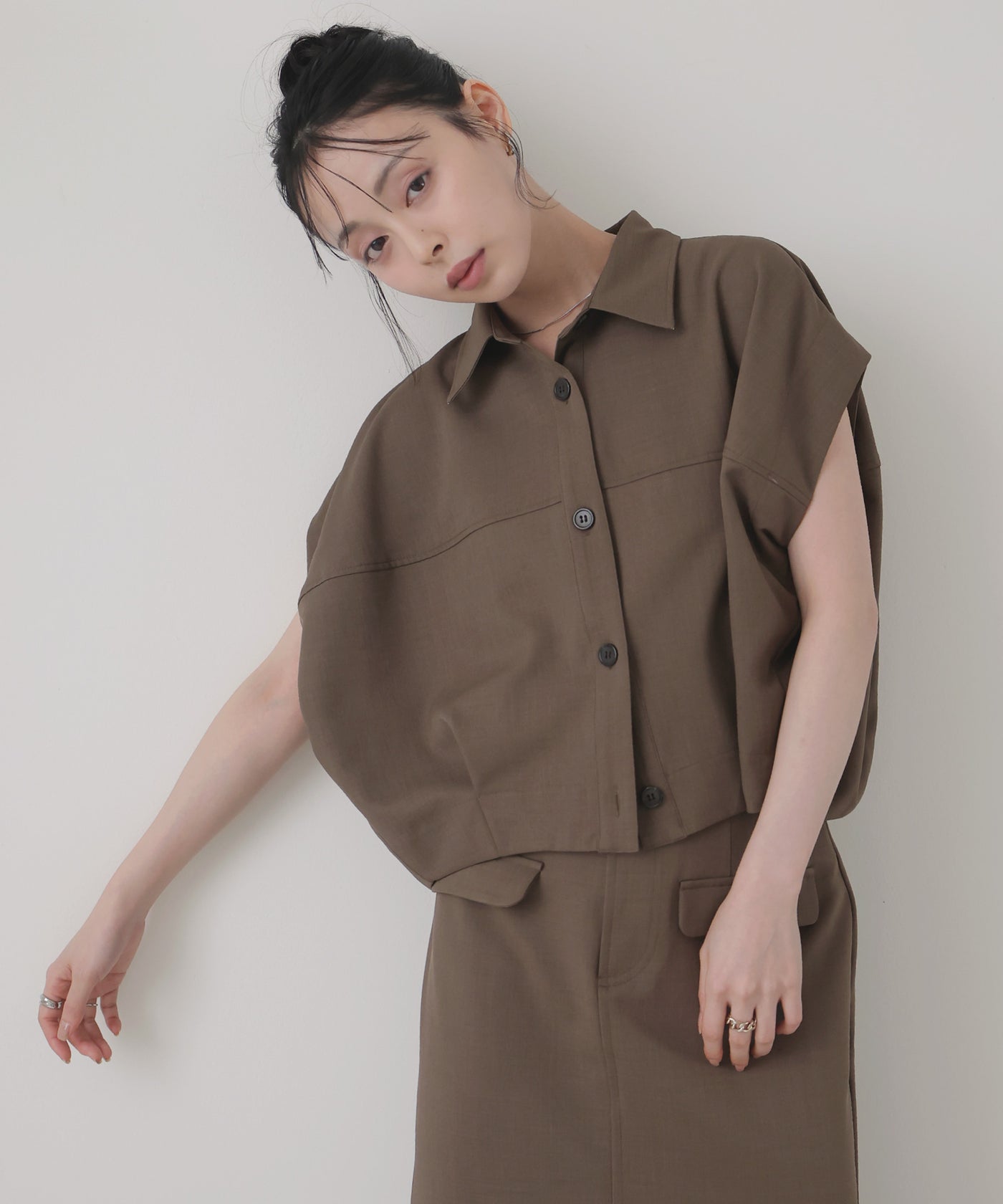 一部予約商品【セットアップ対応】フレンチスリーブボックスシャツ – LIAN