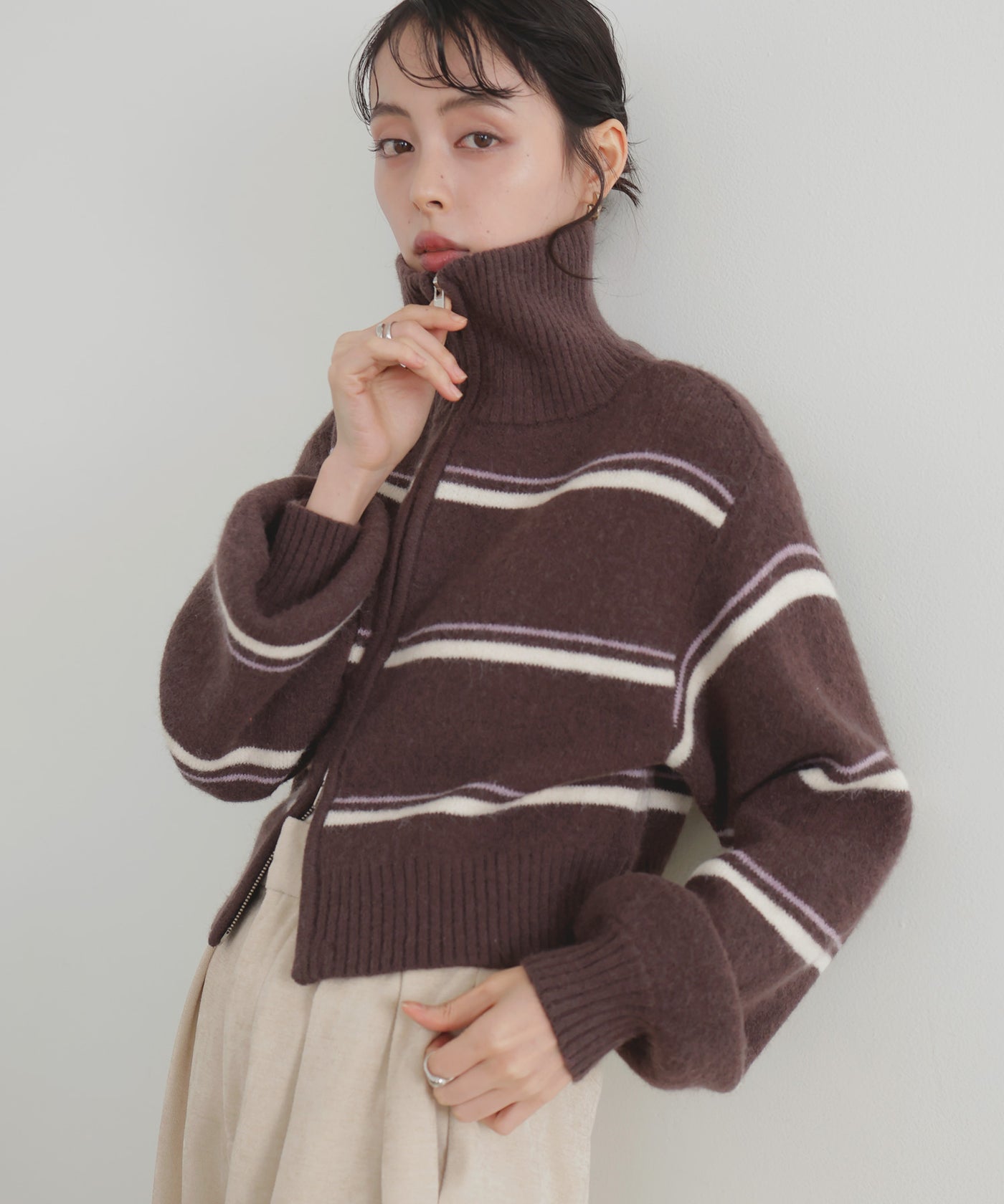 マルチボーダーダブルジッププルオーバ－ – LIAN