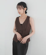 【8月下旬予約商品/セットアップ対応】ノーカラーVネックベスト