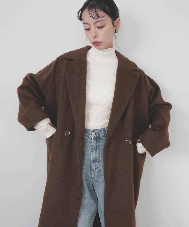 シャギーダブルロングコート