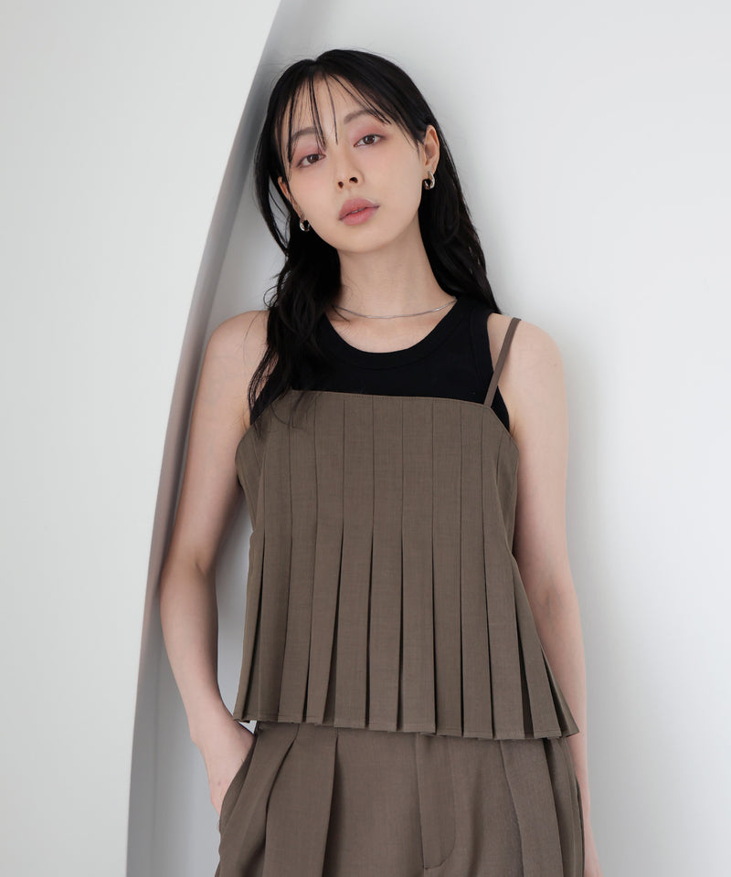 一部予約商品【セットアップ対応】プリーツビスチェキャミ – LIAN
