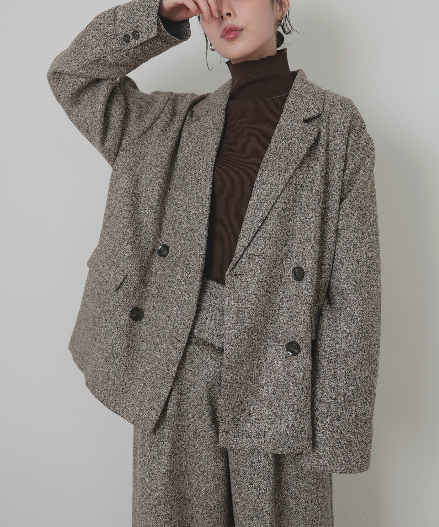 ツイードダブルテーラードジャケット – LIAN