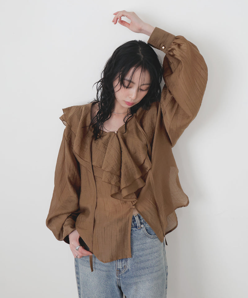 シアーラッフルブラウス – LIAN