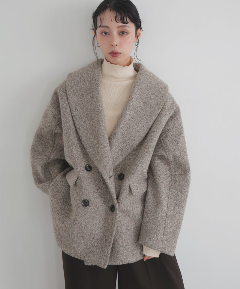 \\10月10日発売//ショールカラーカールシャギーコート