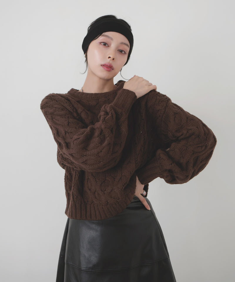 【11月中旬予約商品】バルキータッチケーブルニット