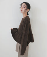 モヘアペプラムクルーネックプルオーバー