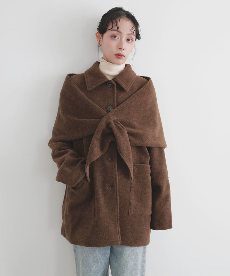 【11月下旬予約商品】ストールセットウールライクコート