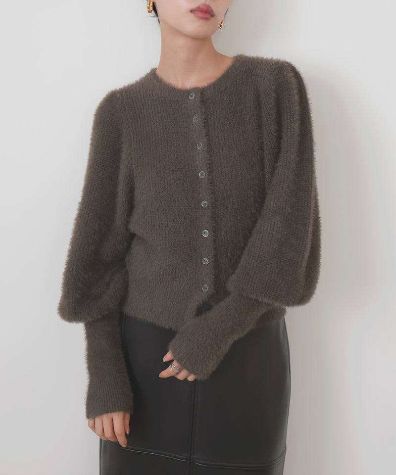 シャギーボリュームスリーブカーディガン