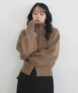 ボタンデザイン2WAYネックニット
