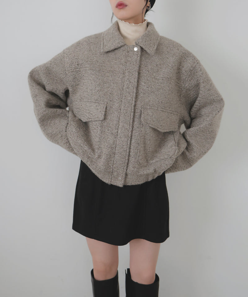 【10月下旬予約商品】　【ayu×LIAN】ステンカラーカールシャギーブルゾン