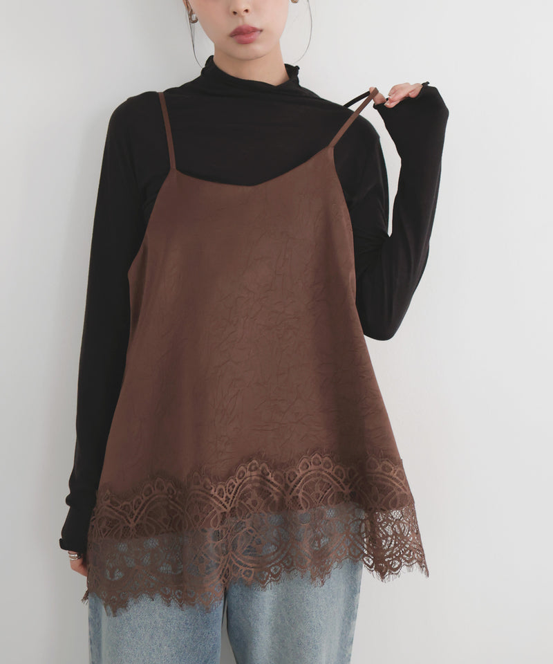 レースサテンキャミ