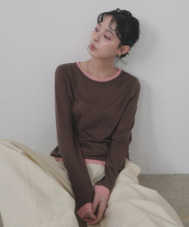 レイヤードデザインロングＴシャツ