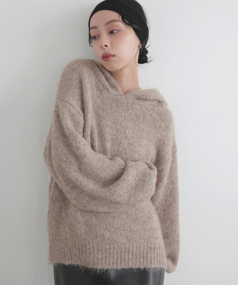 フーディーニットプルオーバー