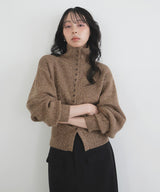 ボタンデザイン2WAYネックニット