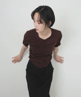 【7月下旬予約商品】シャーリングアシンメトリーTシャツ