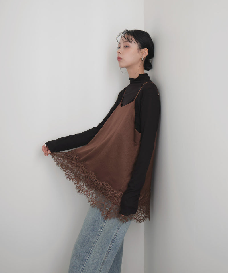 レースサテンキャミ