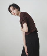 【7月下旬予約商品】シャーリングアシンメトリーTシャツ