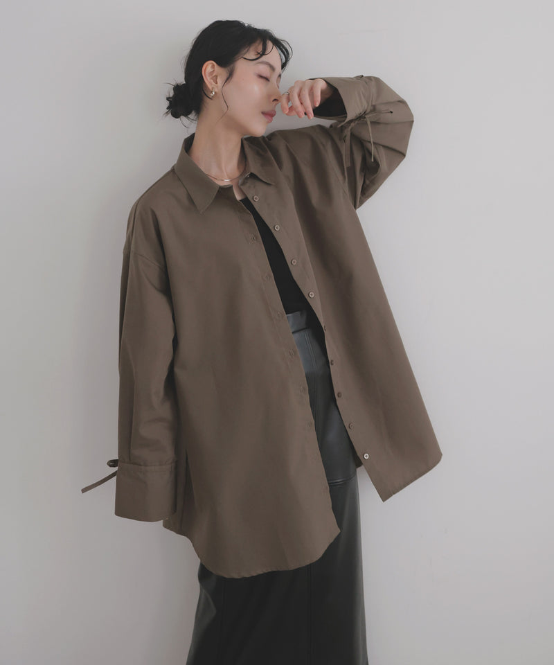 袖リボンチュニックシャツ