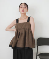 バイカラーツイードキャミ