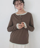 バイカラーヘンリーネックプルオーバー