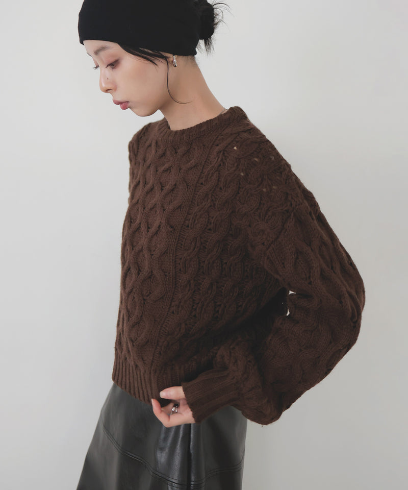 【11月中旬予約商品】バルキータッチケーブルニット