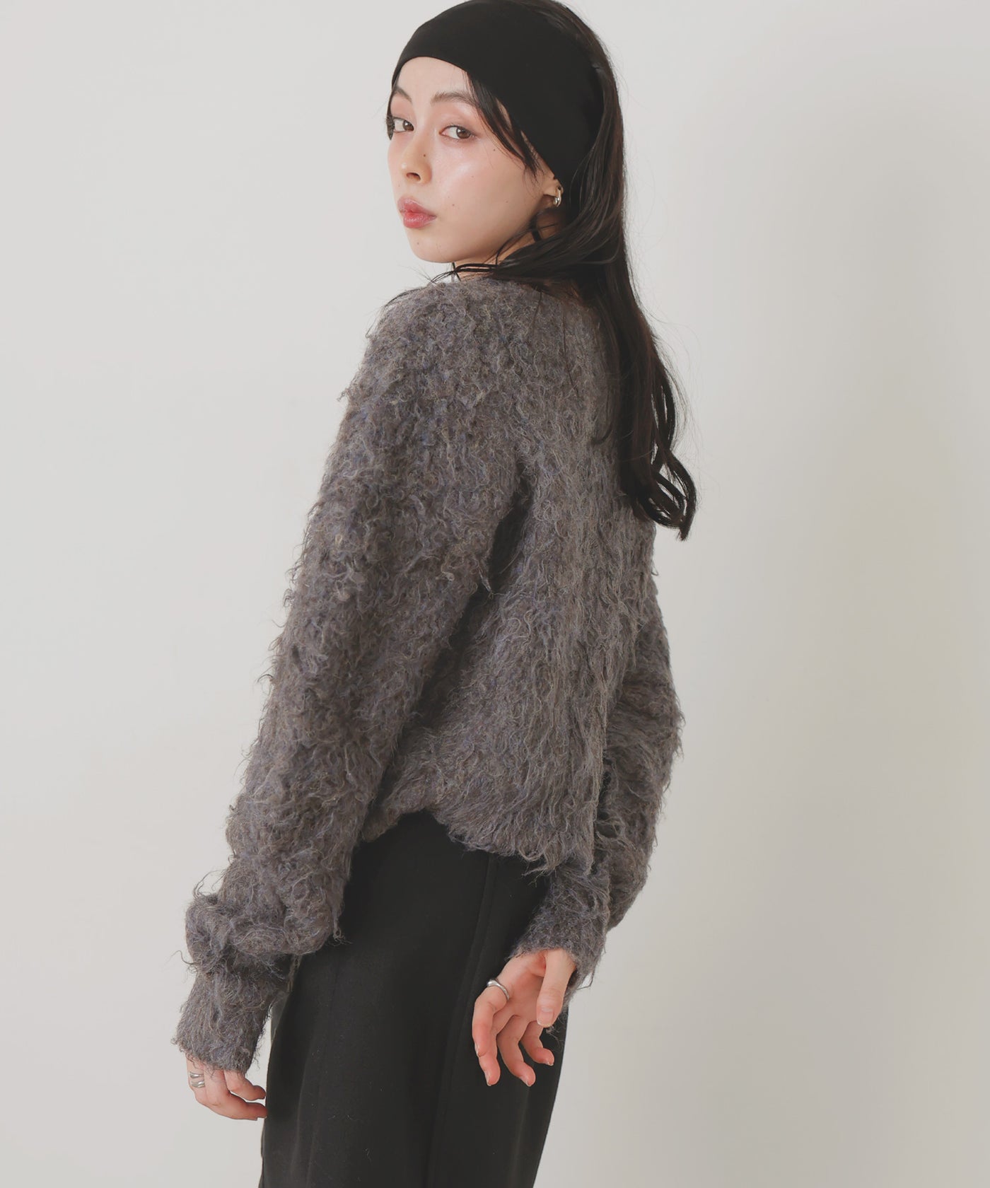 ミックスシャギーニットカーディガン – LIAN