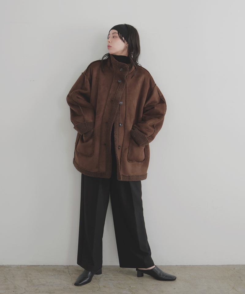 【10月中旬予約商品】ムートンボアミドルコート