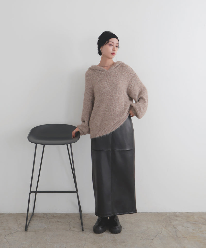 フーディーニットプルオーバー