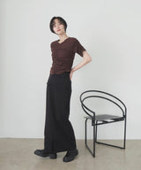 【7月下旬予約商品】シャーリングアシンメトリーTシャツ