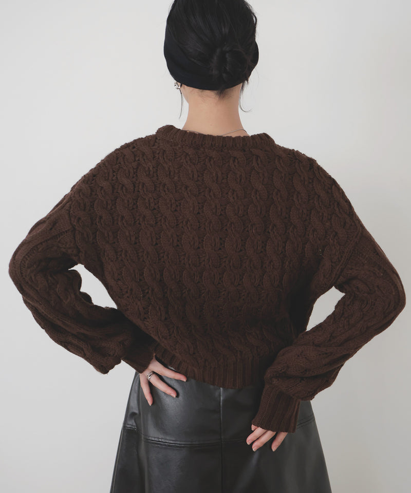 【11月中旬予約商品】バルキータッチケーブルニット