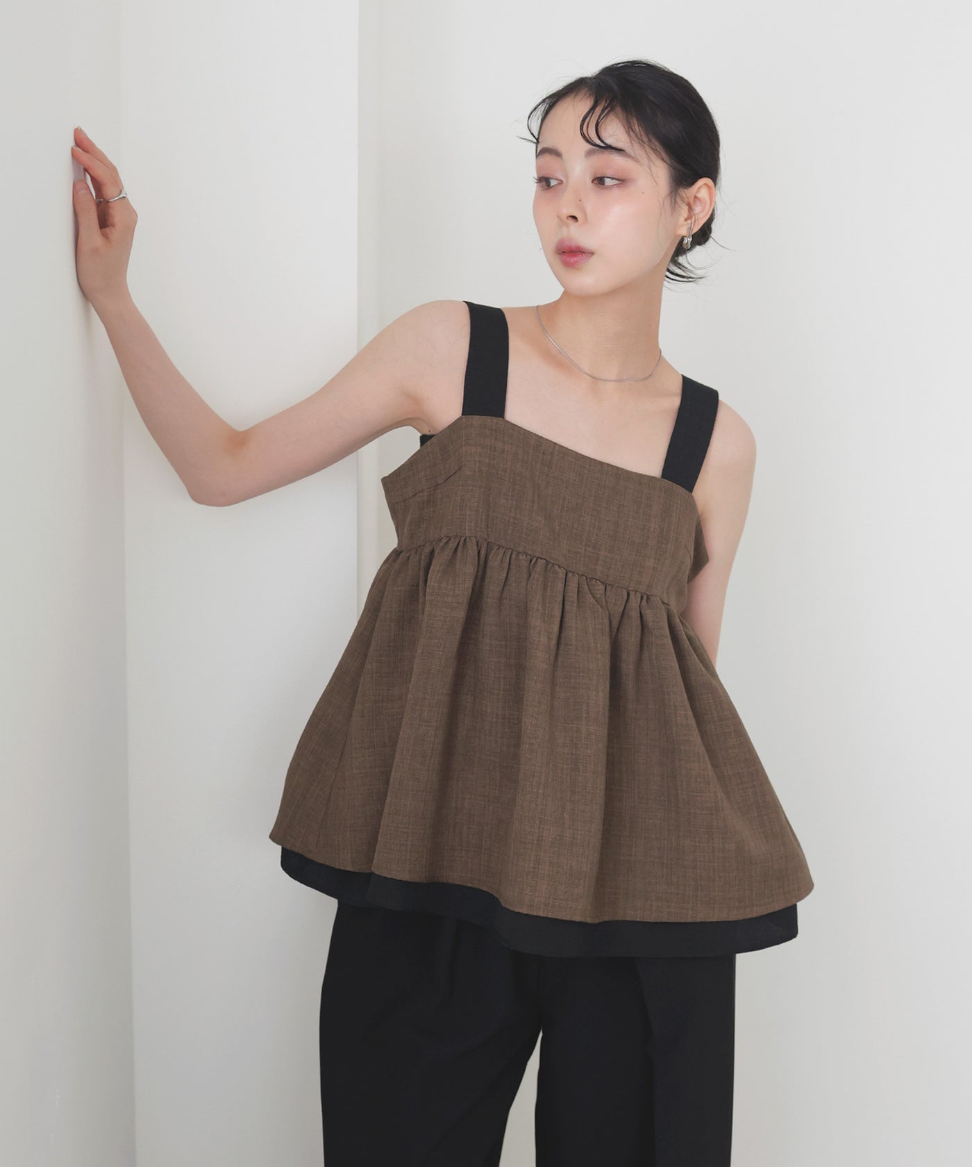 バイカラーツイードキャミ – LIAN