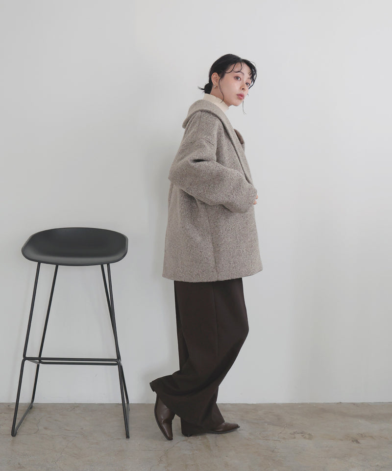 ショールカラーカールシャギーコート