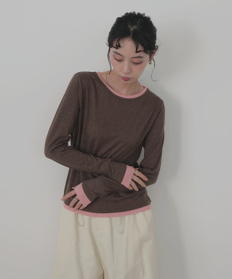 レイヤードデザインロングＴシャツ