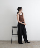 ヘンリーネックカップ付きレイヤードタンク