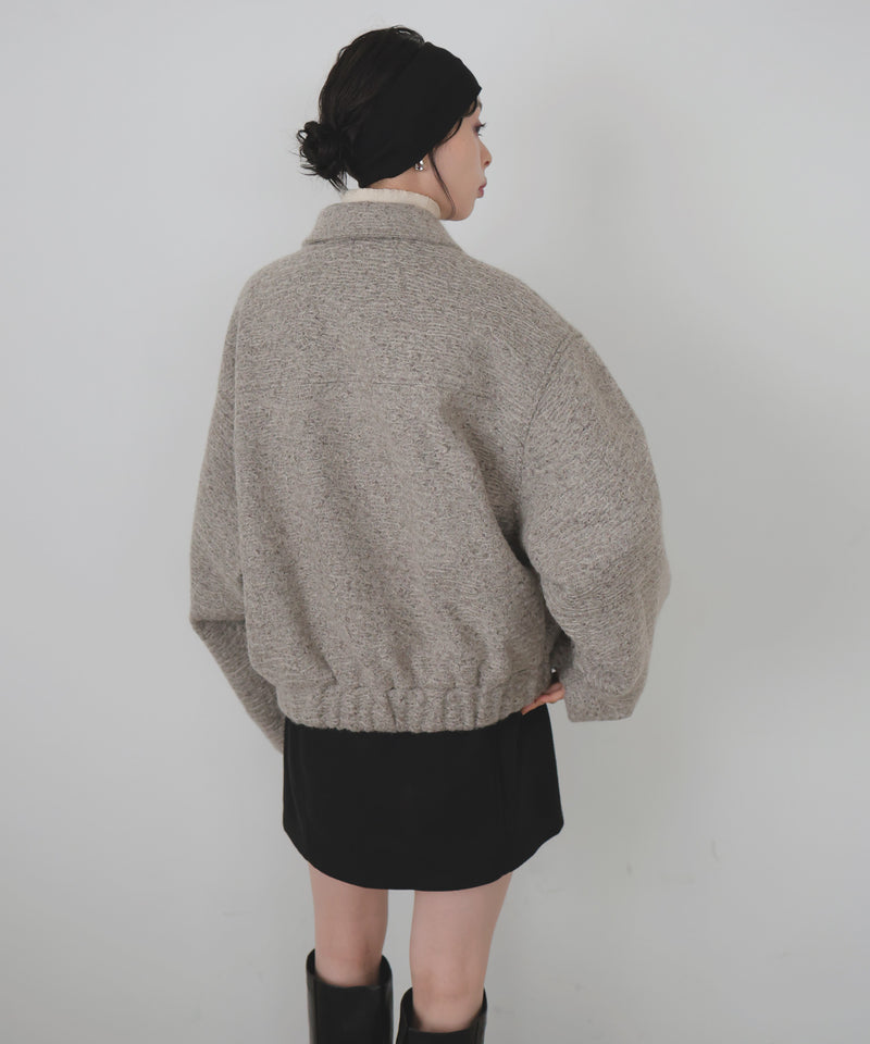 【10月下旬予約商品】　【ayu×LIAN】ステンカラーカールシャギーブルゾン