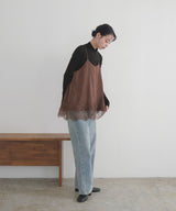 レースサテンキャミ