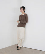 バイカラーヘンリーネックプルオーバー