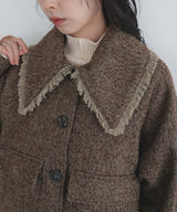 【10月中旬予約商品】ネップヘリンボーンビッグカラージャケット