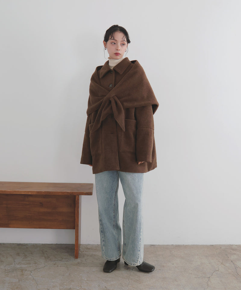 【11月下旬予約商品】ストールセットウールライクコート