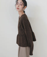 モヘアペプラムクルーネックプルオーバー