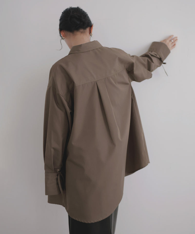袖リボンチュニックシャツ